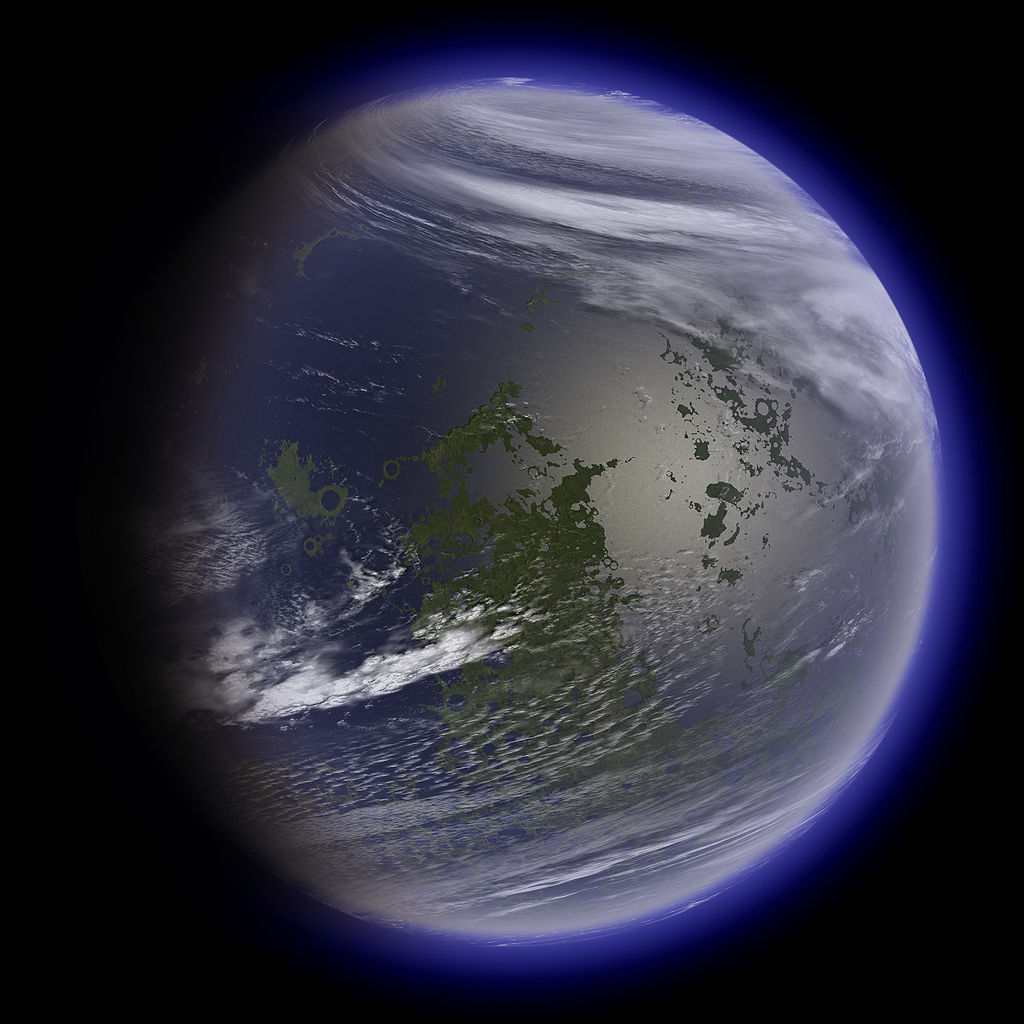 Geoengineering the Earth and the Stars. In this artist's conception, the Moon is geoengineered/astroengineering by an advanced civilization to be more like Earth. Photo: Daein Ballard/WikiMedia/Creative Commons 3.0 BY-SA.