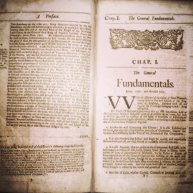 Thanksgiving post: Boston colonial law book