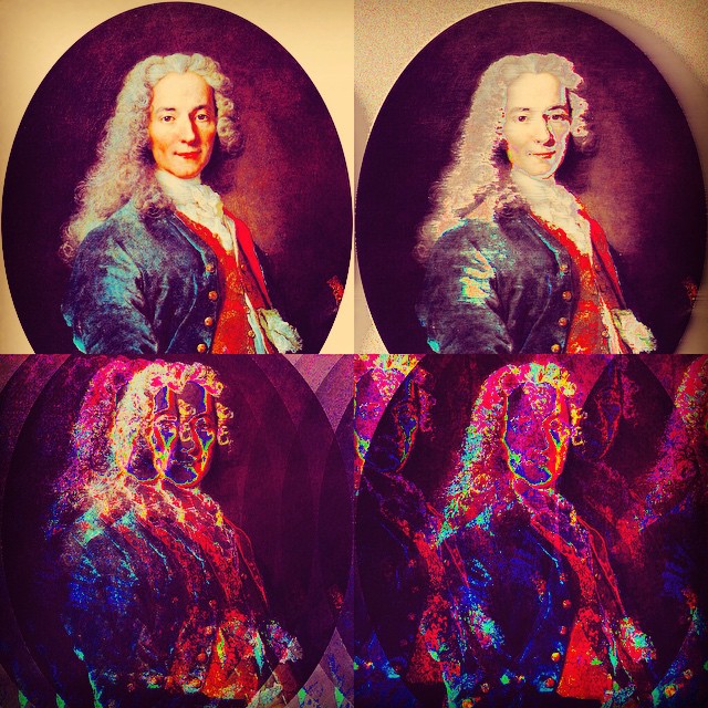 Another Voltaire Collage of Glitch Art Variations