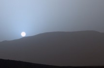 Blue sunset on the Red Planet Mars