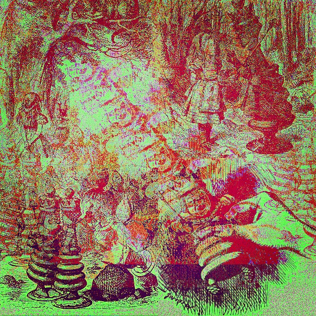 Glitched Alice in Wonderland Collage Part 1
